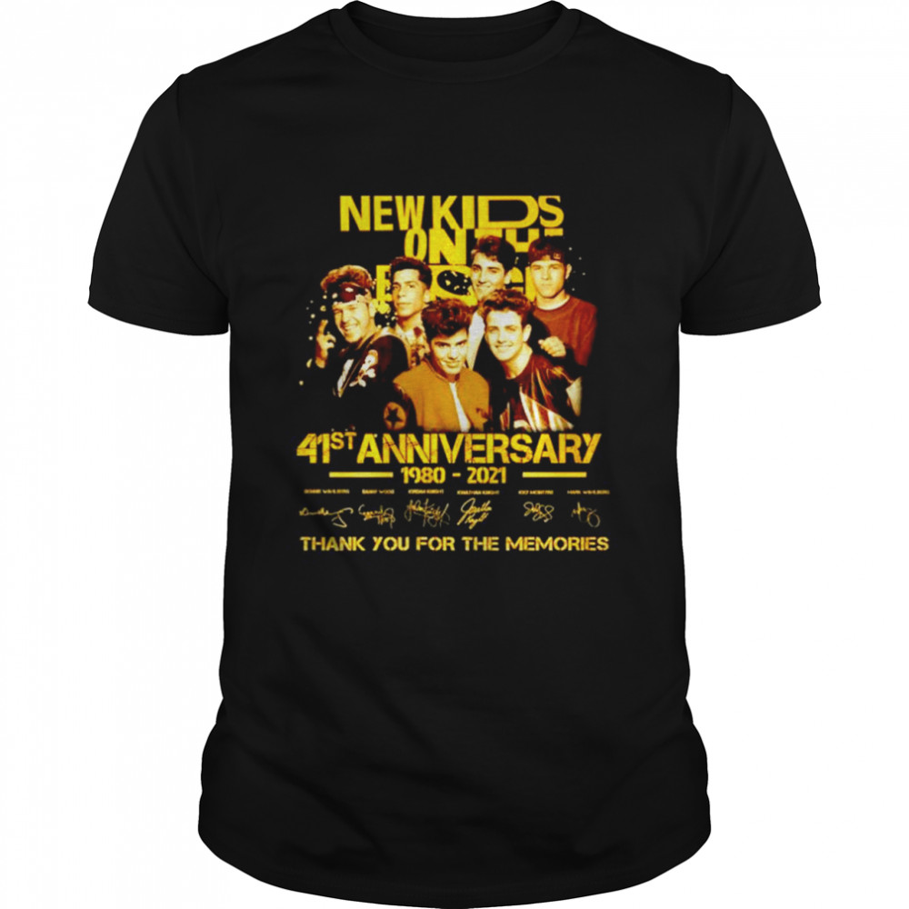 New Kids on the Block 41st anniversary 1980 2021 thank you for the memories signatures shirt