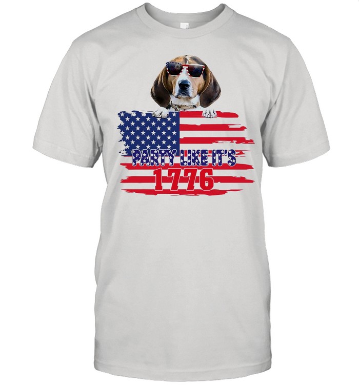 American Flag Party Like It’s Party 1776 Treeing Walker Coonhound T-shirt