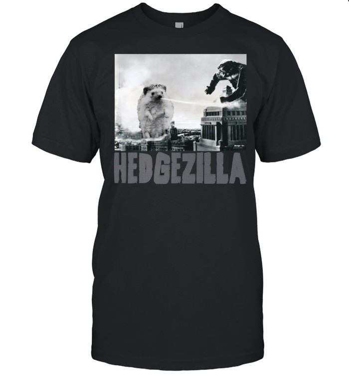 Rare Hedgezilla Hedgehog Hero Newspaper Black & White shirt