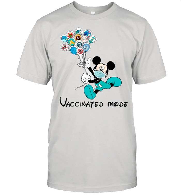 Disney Mickey Mouse Face Mask Vaccinated Mode shirt