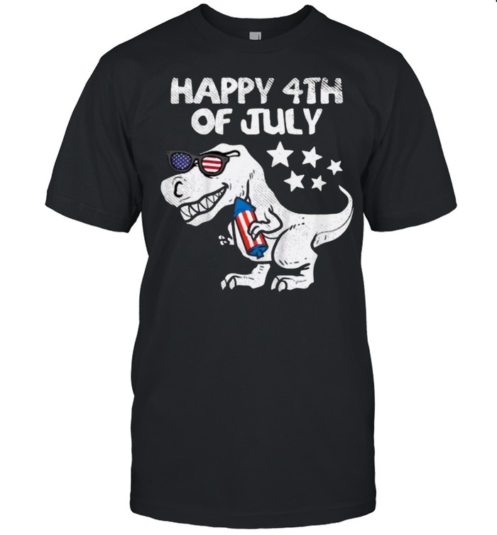 Happy 4th Of July Trex Dinosaur American Dino T-Shirt